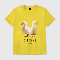 Футболка хлопковая мужская GUSSI Ga-Ga, цвет: желтый