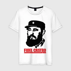 Футболка хлопковая мужская Fidel Castro, цвет: белый