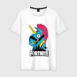 Футболка хлопковая мужская Fortnite Unicorn, цвет: белый