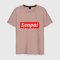 Футболка хлопковая мужская Senpai Supreme, цвет: пыльно-розовый