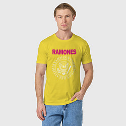 Футболка хлопковая мужская Ramones Boyband, цвет: желтый — фото 2