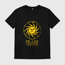 Футболка хлопковая мужская Praise The Sun, цвет: черный