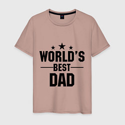 Футболка хлопковая мужская Worlds best DADDY, цвет: пыльно-розовый