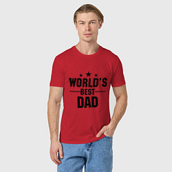 Футболка хлопковая мужская Worlds best DADDY, цвет: красный — фото 2