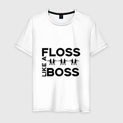 Футболка хлопковая мужская Floss like a boss, цвет: белый