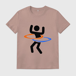 Футболка хлопковая мужская Portal Рoops, цвет: пыльно-розовый