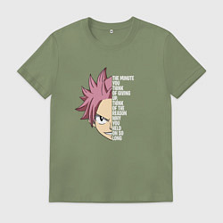 Футболка хлопковая мужская Natsu Quote, цвет: авокадо