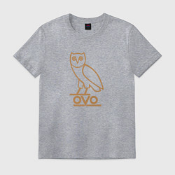 Футболка хлопковая мужская OVO Owl, цвет: меланж