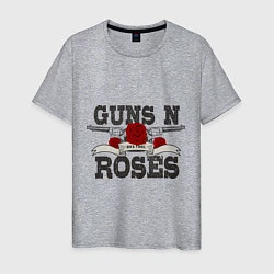 Футболка хлопковая мужская Guns n Roses: rock'n'roll, цвет: меланж