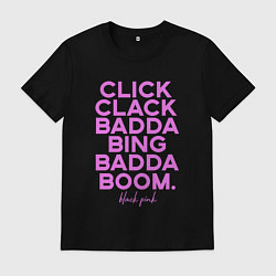 Футболка хлопковая мужская Click Clack Black Pink, цвет: черный