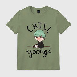 Футболка хлопковая мужская Chill Yoongi, цвет: авокадо