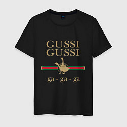 Футболка хлопковая мужская GUSSI Ga-Style, цвет: черный