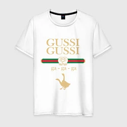 Футболка хлопковая мужская GUSSI GUSSI Fashion, цвет: белый