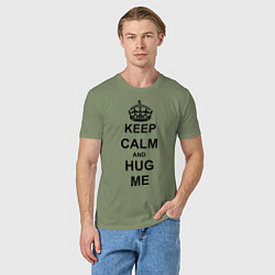 Футболка хлопковая мужская Keep Calm & Hug Mе, цвет: авокадо — фото 2