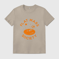 Футболка хлопковая мужская Flat Mars Society, цвет: миндальный