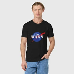 Футболка хлопковая мужская На Марс, цвет: черный — фото 2