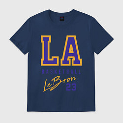 Футболка хлопковая мужская Lebron 23: Los Angeles, цвет: тёмно-синий