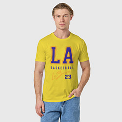 Футболка хлопковая мужская Lebron 23: Los Angeles, цвет: желтый — фото 2