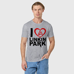 Футболка хлопковая мужская I love Linkin Park, цвет: меланж — фото 2