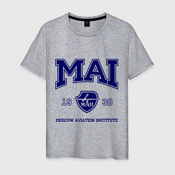 Футболка хлопковая мужская MAI University, цвет: меланж