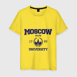 Футболка хлопковая мужская MGU Moscow University, цвет: желтый
