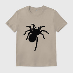 Футболка хлопковая мужская Черный паук, цвет: миндальный