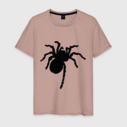 Футболка хлопковая мужская Черный паук, цвет: пыльно-розовый