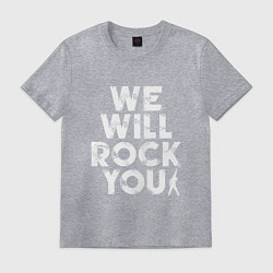 Футболка хлопковая мужская We Wil Rock You, цвет: меланж