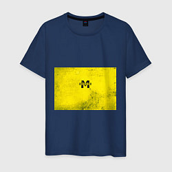 Футболка хлопковая мужская Metro Exodus: Yellow Grunge, цвет: тёмно-синий