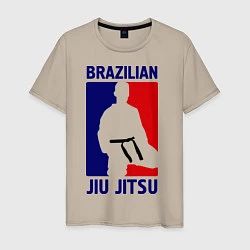 Футболка хлопковая мужская Brazilian Jiu jitsu, цвет: миндальный