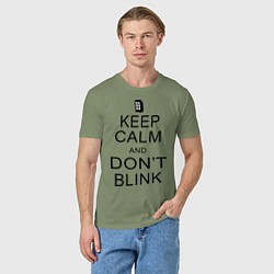 Футболка хлопковая мужская Keep Calm & Don't Blink, цвет: авокадо — фото 2