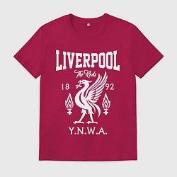 Футболка хлопковая мужская Liverpool YNWA, цвет: маджента