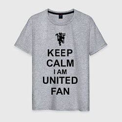 Футболка хлопковая мужская Keep Calm & United fan, цвет: меланж