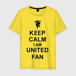 Футболка хлопковая мужская Keep Calm & United fan, цвет: желтый