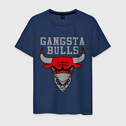 Футболка хлопковая мужская Gangsta Bulls, цвет: тёмно-синий