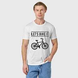 Футболка хлопковая мужская Lets bike it, цвет: белый — фото 2