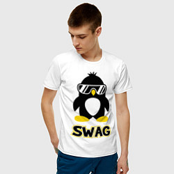 Футболка хлопковая мужская SWAG Penguin цвета белый — фото 2