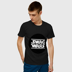 Футболка хлопковая мужская SWAG Wars цвета черный — фото 2