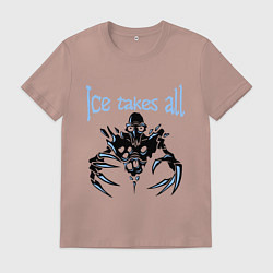 Футболка хлопковая мужская Ice Takes All, цвет: пыльно-розовый