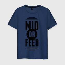 Футболка хлопковая мужская Mid or feed, цвет: тёмно-синий