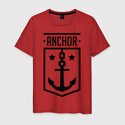 Футболка хлопковая мужская Anchor Shield цвета красный — фото 1