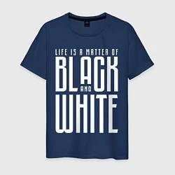 Футболка хлопковая мужская Juventus: Black & White, цвет: тёмно-синий