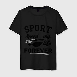 Футболка хлопковая мужская Sport forever, цвет: черный