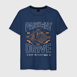 Футболка хлопковая мужская Parkway Drive: Keep the flame alive, цвет: тёмно-синий