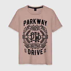 Футболка хлопковая мужская Parkway Drive: Australia, цвет: пыльно-розовый