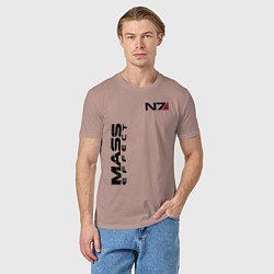 Футболка хлопковая мужская MASS EFFECT N7, цвет: пыльно-розовый — фото 2