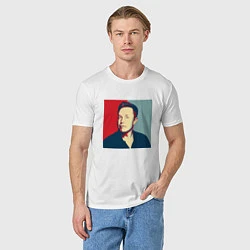 Футболка хлопковая мужская Elon Musk: Portrait, цвет: белый — фото 2