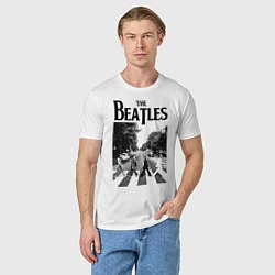 Футболка хлопковая мужская The Beatles: Mono Abbey Road, цвет: белый — фото 2