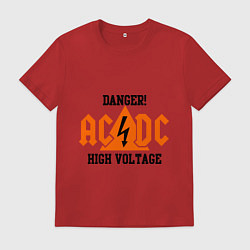 Футболка хлопковая мужская AC/DC: High Voltage, цвет: красный