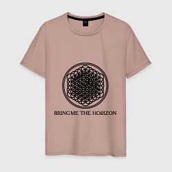 Футболка хлопковая мужская Bring me the horizon, цвет: пыльно-розовый